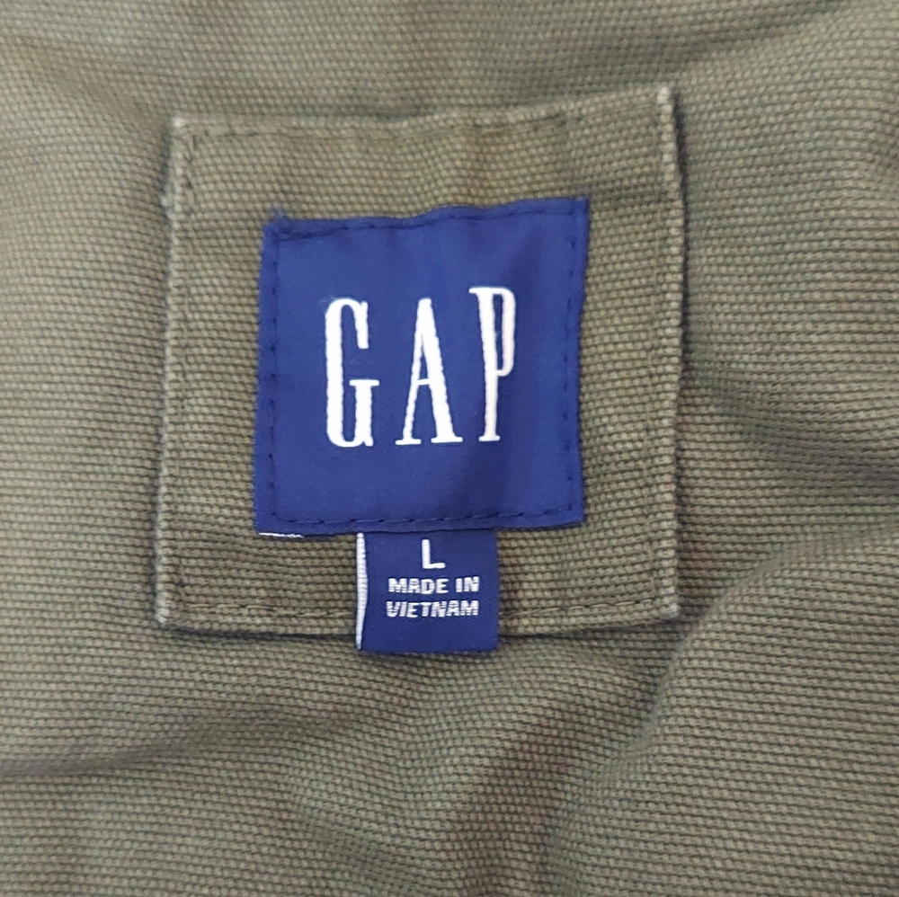 GAP Canvas Utility Jacket Large In Army Green - Picture 2 of 9